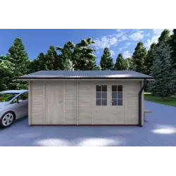 Maison en bois de jardin LUNA 5x3, 40mm, vue frontale