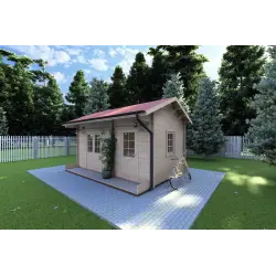 Maison en bois de jardin ROSA 5x3.5, 40mm, façade côté droit