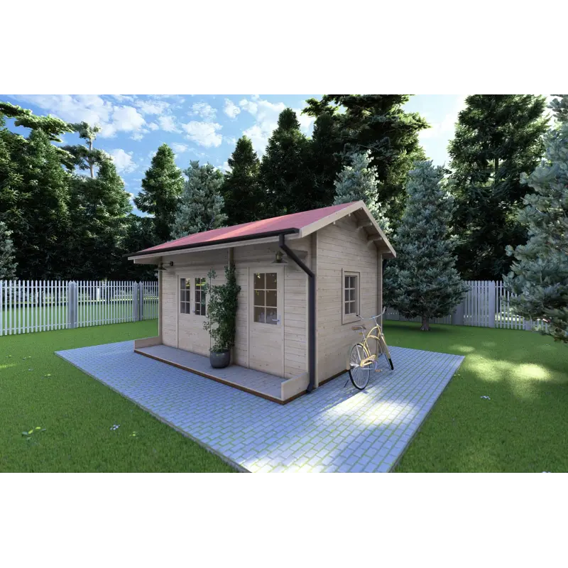 Maison en bois de jardin ROSA 5x3.5, 40mm, façade côté droit