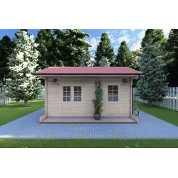 Maison en bois de jardin ROSA 5x3.5, 40mm, vue frontale