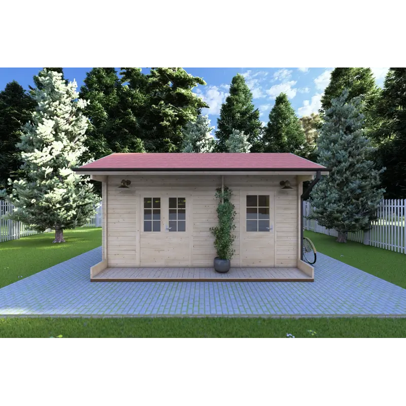 Maison en bois de jardin ROSA 5x3.5, 40mm, vue frontale