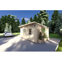 Remise en bois DESY 5x4, 40mm, façade côté droit