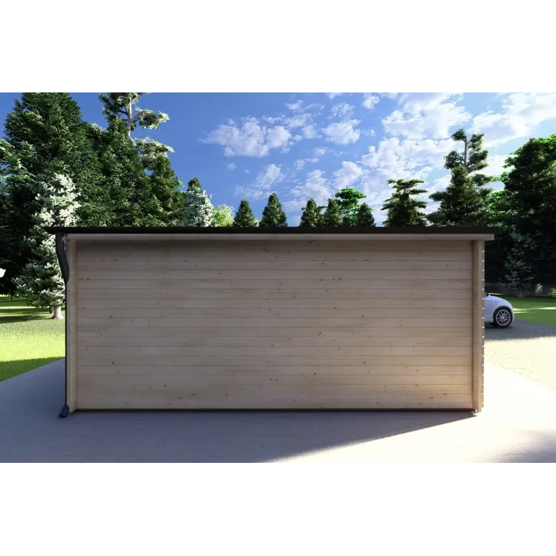 Remise en bois DESY 5x4, 40mm, vue arrière