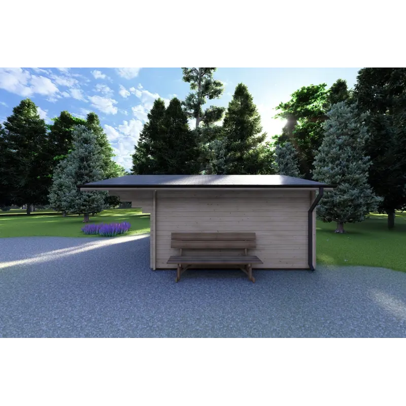 Maison en bois de jardin AUDREY 4x4, 40mm, côté droit