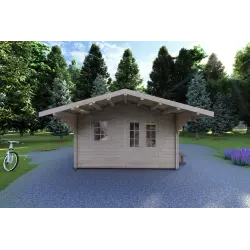 Maison en bois de jardin AUDREY 4x4, 40mm, vue frontale