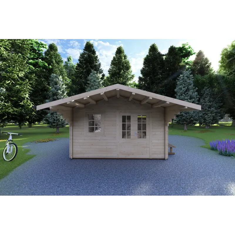 Maison en bois de jardin AUDREY 4x4, 40mm, vue frontale