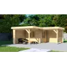 Maison en bois de jardin REBECCA 6x6, 44mm, vue frontale