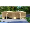 Maison en bois de jardin REBECCA 6x6, 44mm, façade côté droit