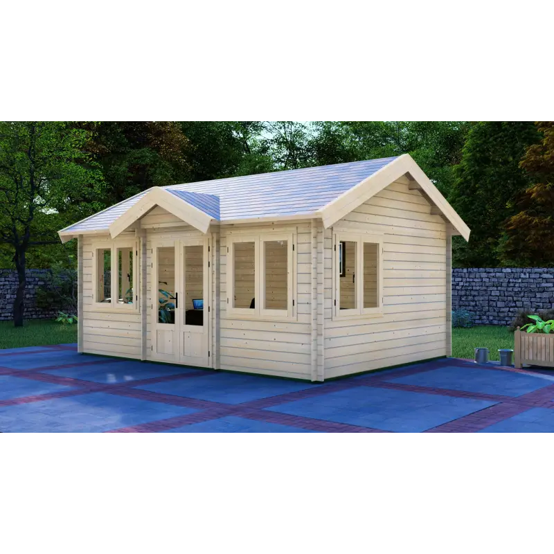 Abri de jardin MARISSA 5.5x4, 68mm, façade côté droit