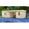 Remise en bois FIAMMETTA 3x8, 44mm, façade côté droit
