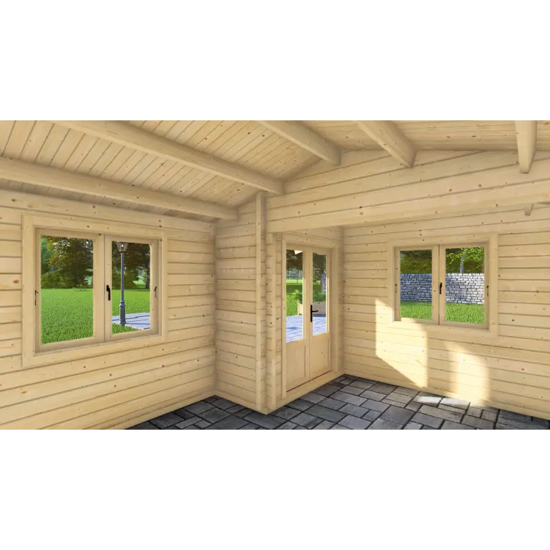 Abris de jardin en bois ANASTASIA 5x4, 44mm, intérieur