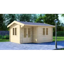 Abris de jardin en bois ANASTASIA 5x4, 44mm, vue frontale