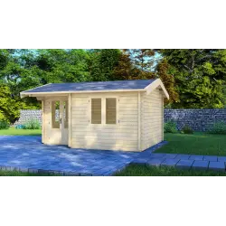 Abri de jardin MONICA 5x4, 68mm, façade côté droit