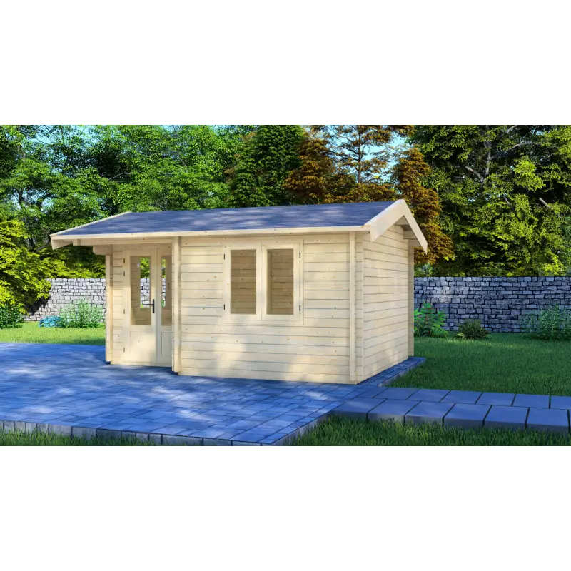 Abri de jardin MONICA 5x4, 68mm, façade côté droit