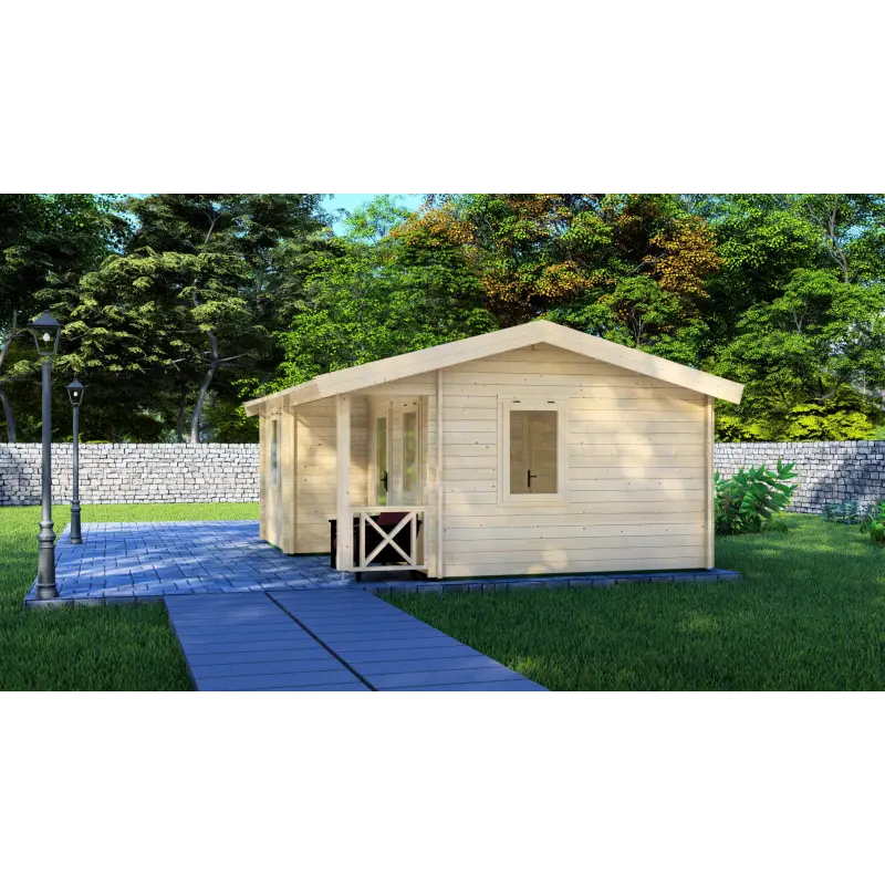 Remise en bois ZOE 6x4.5, 68mm, côté droit