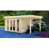 Abri de jardin GWEN 5x3, 44mm, façade côté droit