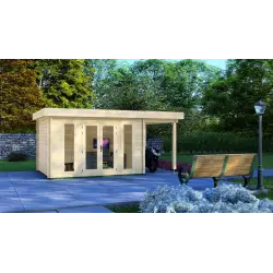 Abri de jardin GWEN 5x3, 44mm, vue frontale