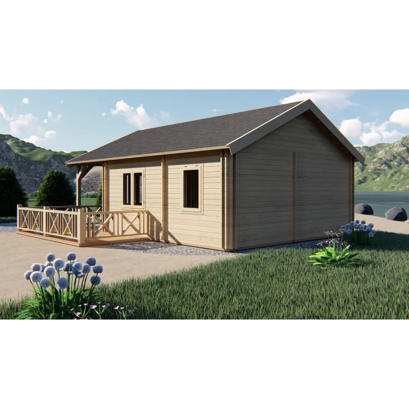 Chalet bois SAMANTHA 6x8, 68mm, côté droit