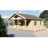 Chalet bois SAMANTHA 6x8, 68mm, façade côté droit