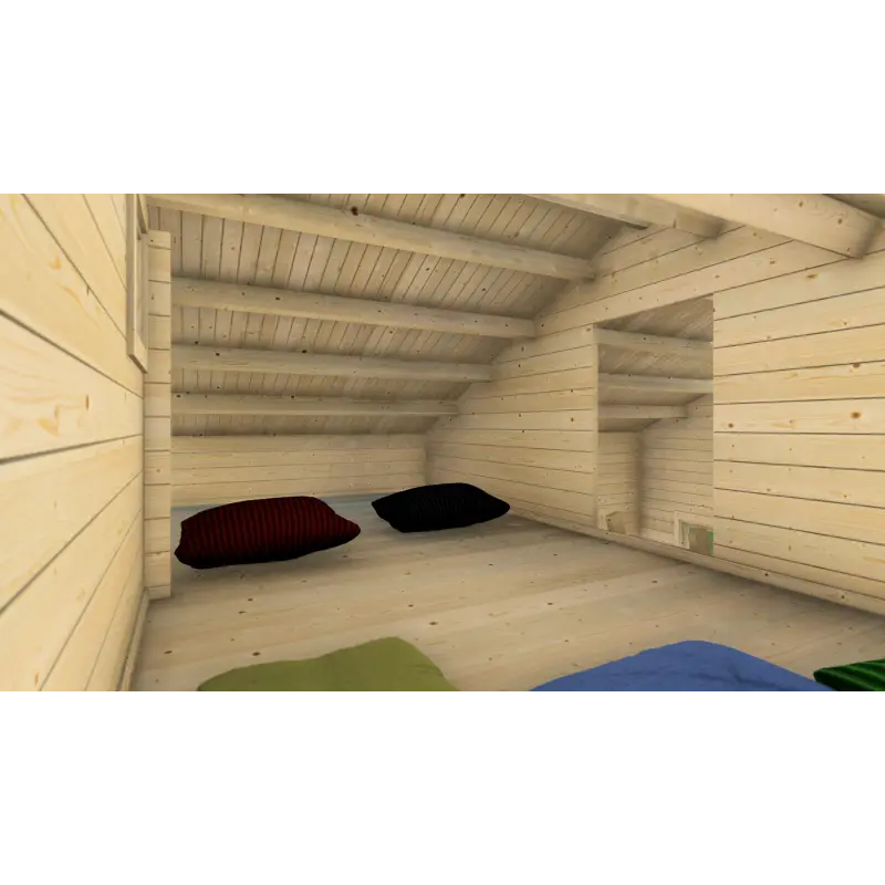 Chalet bois SAMANTHA 6x8, 68mm, mezzanine