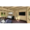 Chalet bois ELETTRA 10.5x6, 68mm, espace de vie ouvert