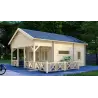 Maison en bois VANESSA 6x8, 44/100/44mm, façade côté droit