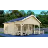 Maison en bois VANESSA 6x8, 44/100/44mm, façade côté gauche