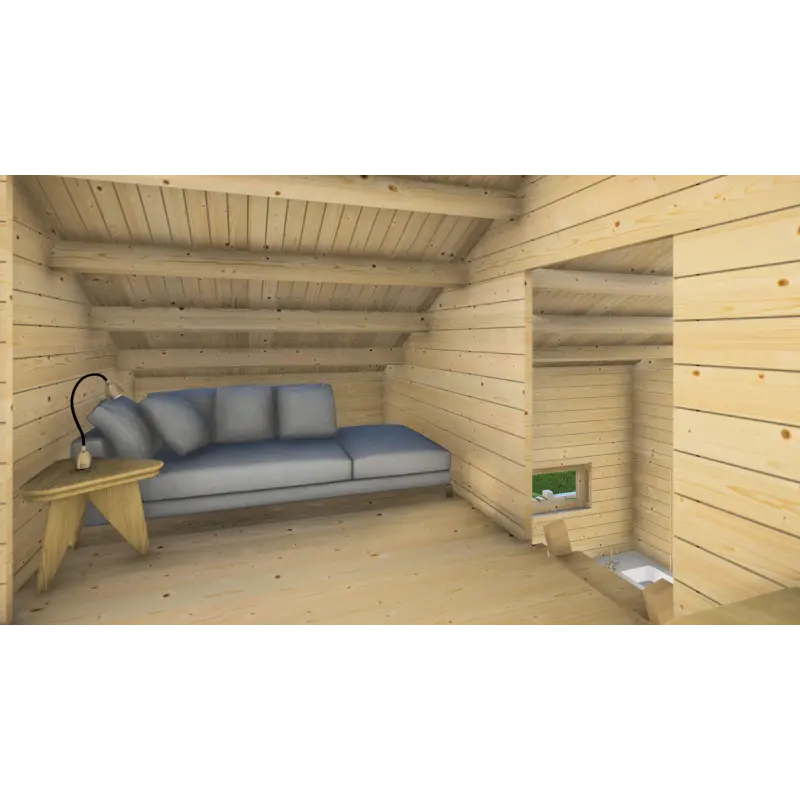 Maison en bois VANESSA 6x8, 44/100/44mm, mezzanine