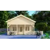 Maison en bois VANESSA 6x8, 44/100/44mm, vue frontale